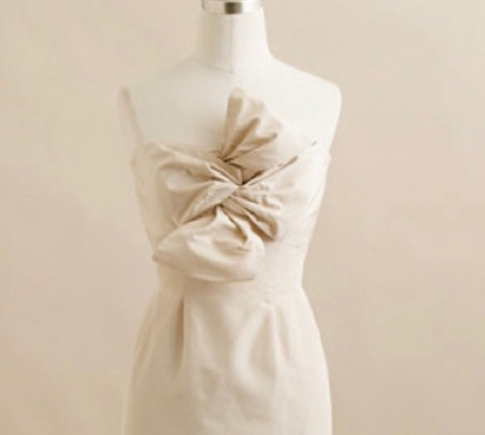 Gorgeous JCrew Metallic Cream Strapless Dress